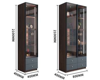 Mẫu tủ rượu cánh nhôm kính dạng mở 1-2 cánh TU04